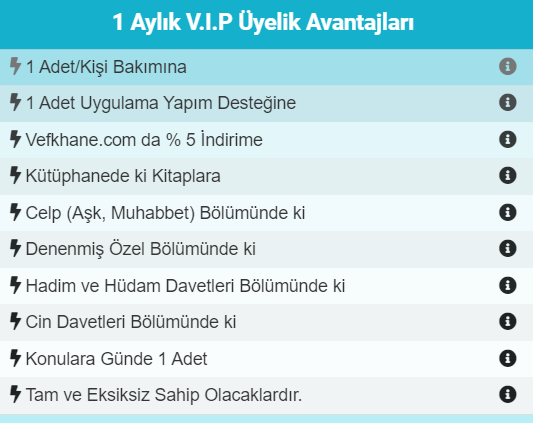 1 Aylık VIP Üyelik